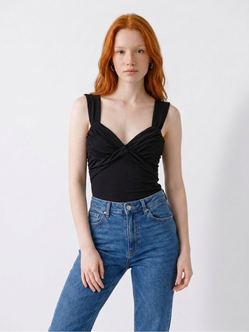 Marciano Black Twist-Front Bandeau Tank